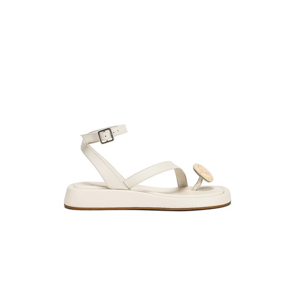 NEW GIA BORGHINI x RHW Plexi Toe Sandal in Ivory Size 40.5 / 10.5 white open toe